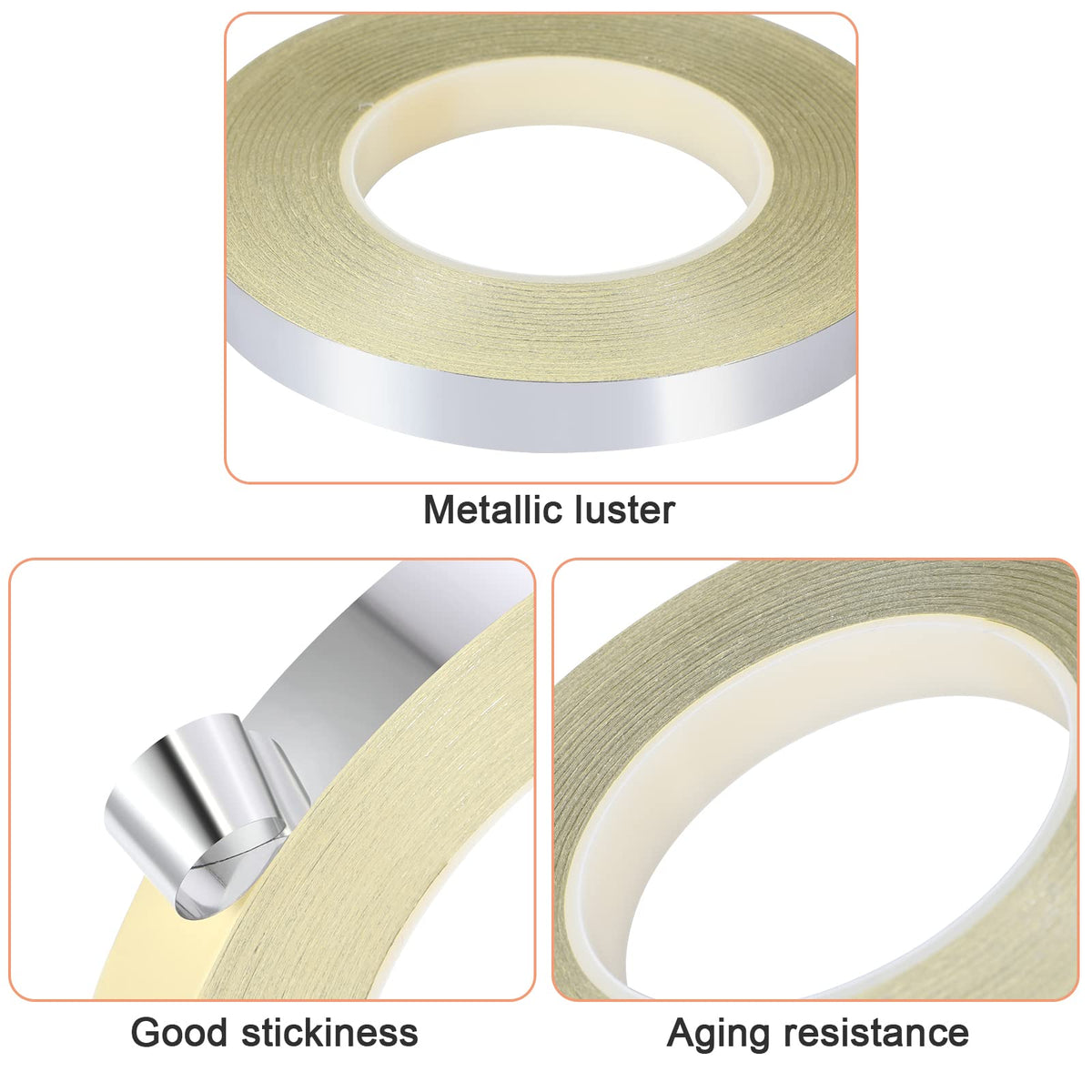 Zonon Silver Washi Tape for Wall Decor Self Adhesive 5/10/15mm