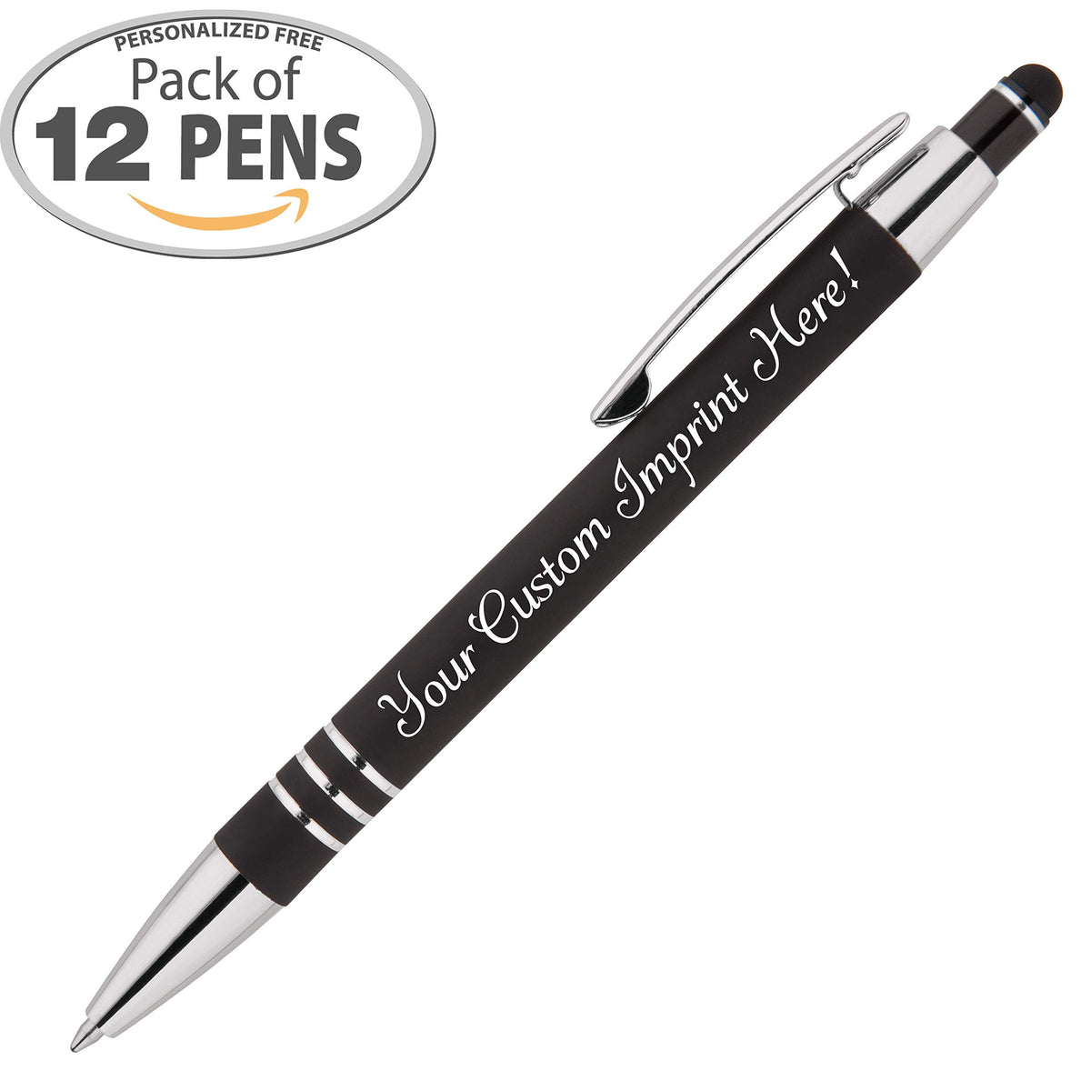 Express Pencils Personalized Pens - Hottie Rubberized Soft Touch Ballpoint Pen with Stylus tip is a