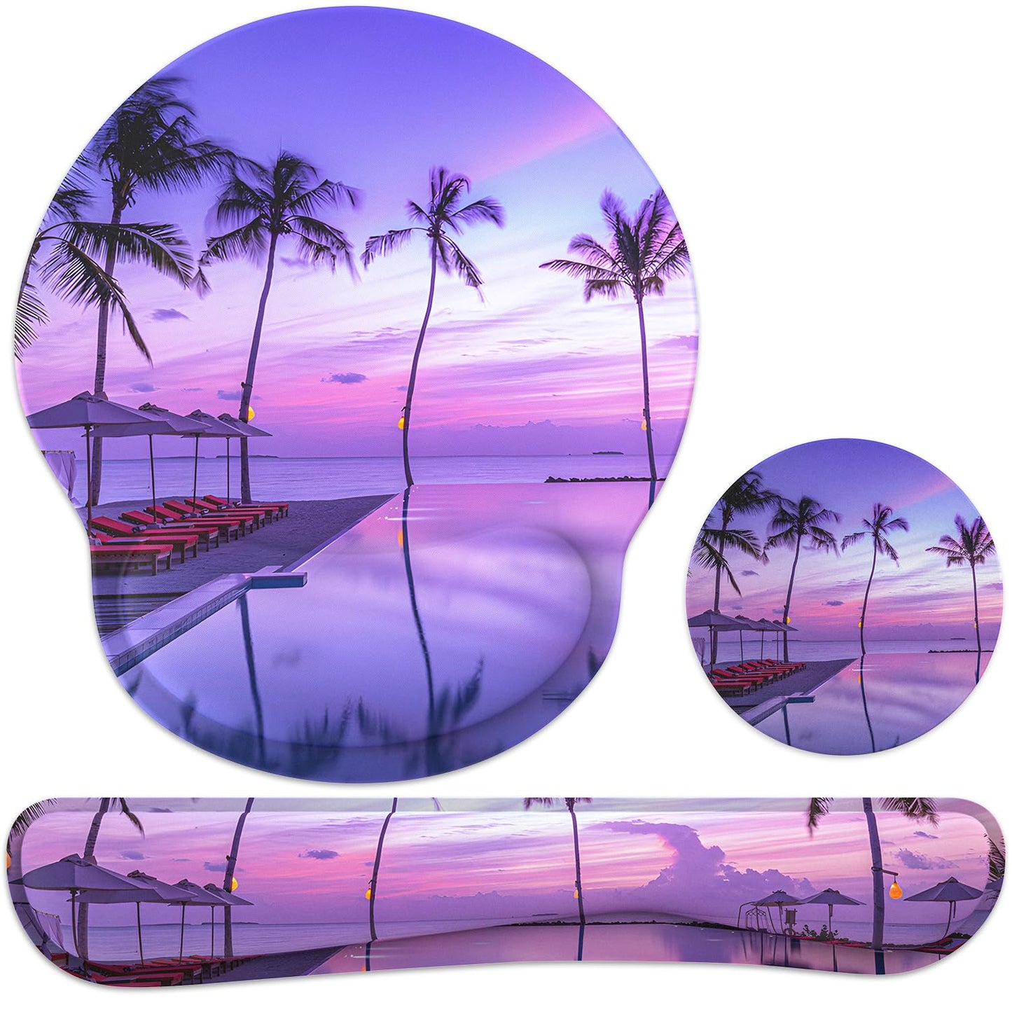Ergonomic Mouse Pad with Wrist Rest and Keyboard Wrist Rest, Mousepad