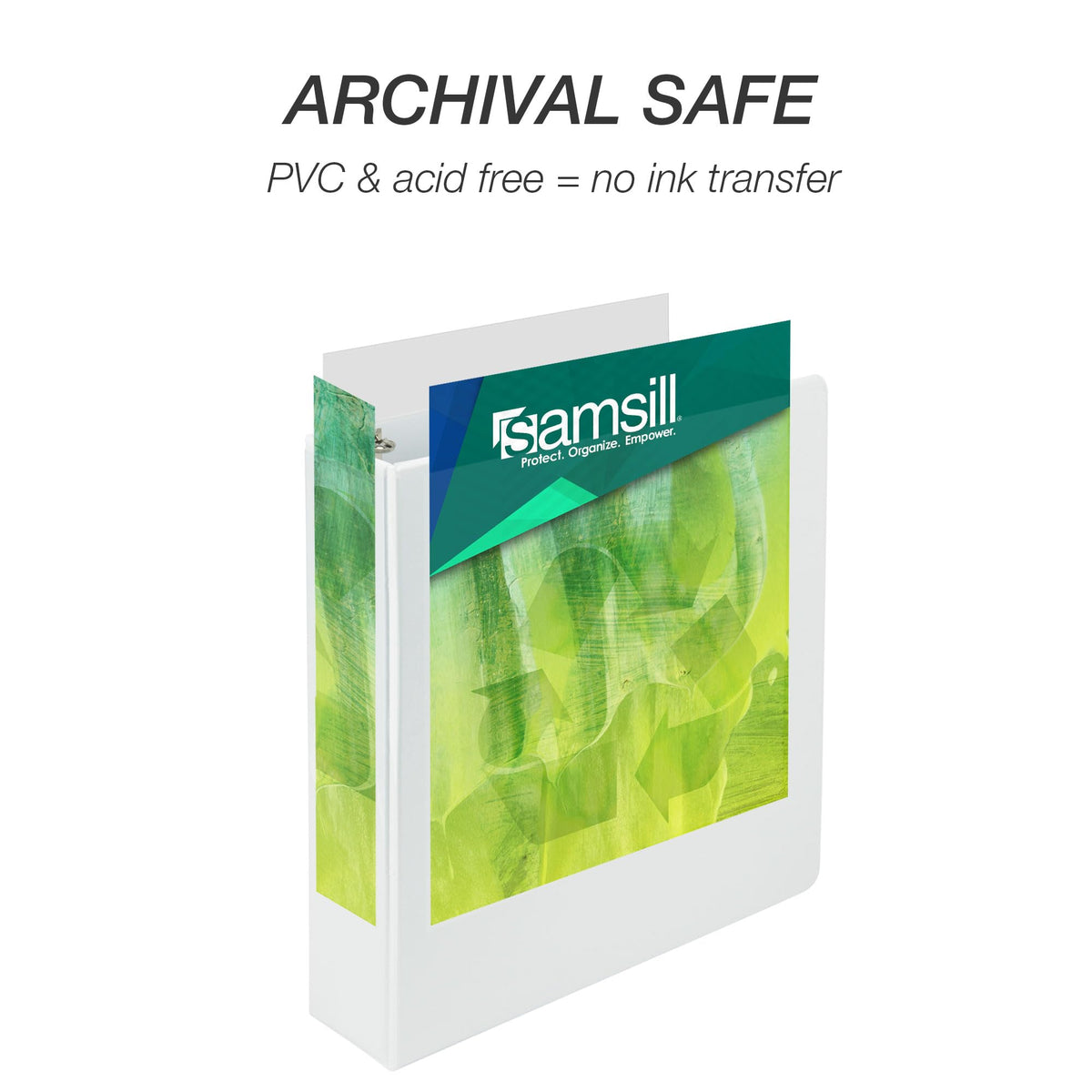Samsill Earth’s Choice Biobased Durable 3 Ring View Binder, 2 Inch Round Ring, Up to 25% Plant