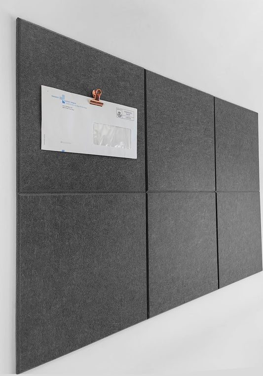 DECORITA Cork Board 24 x36 Alternative - 6 Pack Felt Wall Tiles with Safe Removable Adhesive Tabs