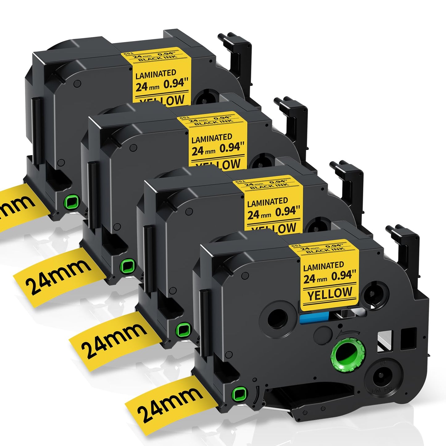 TZe-651 TZe651 Replacement for Brother P Touch Label Tape Yellow 24mm 0.94