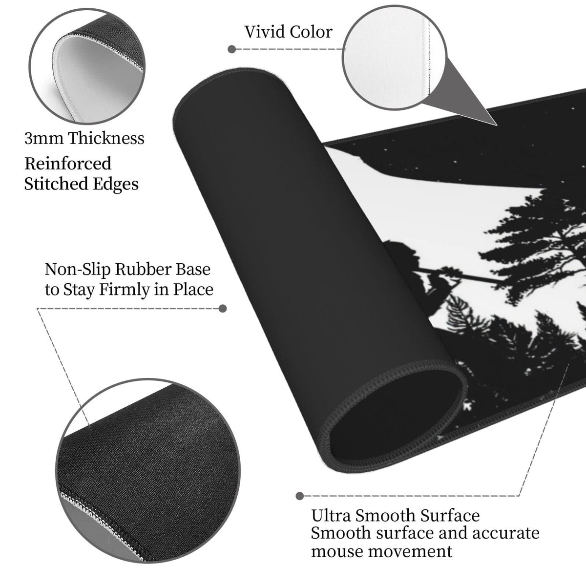 Sasquatch Mouse Pad XL Extended Desk Mat, Computer Mousepad