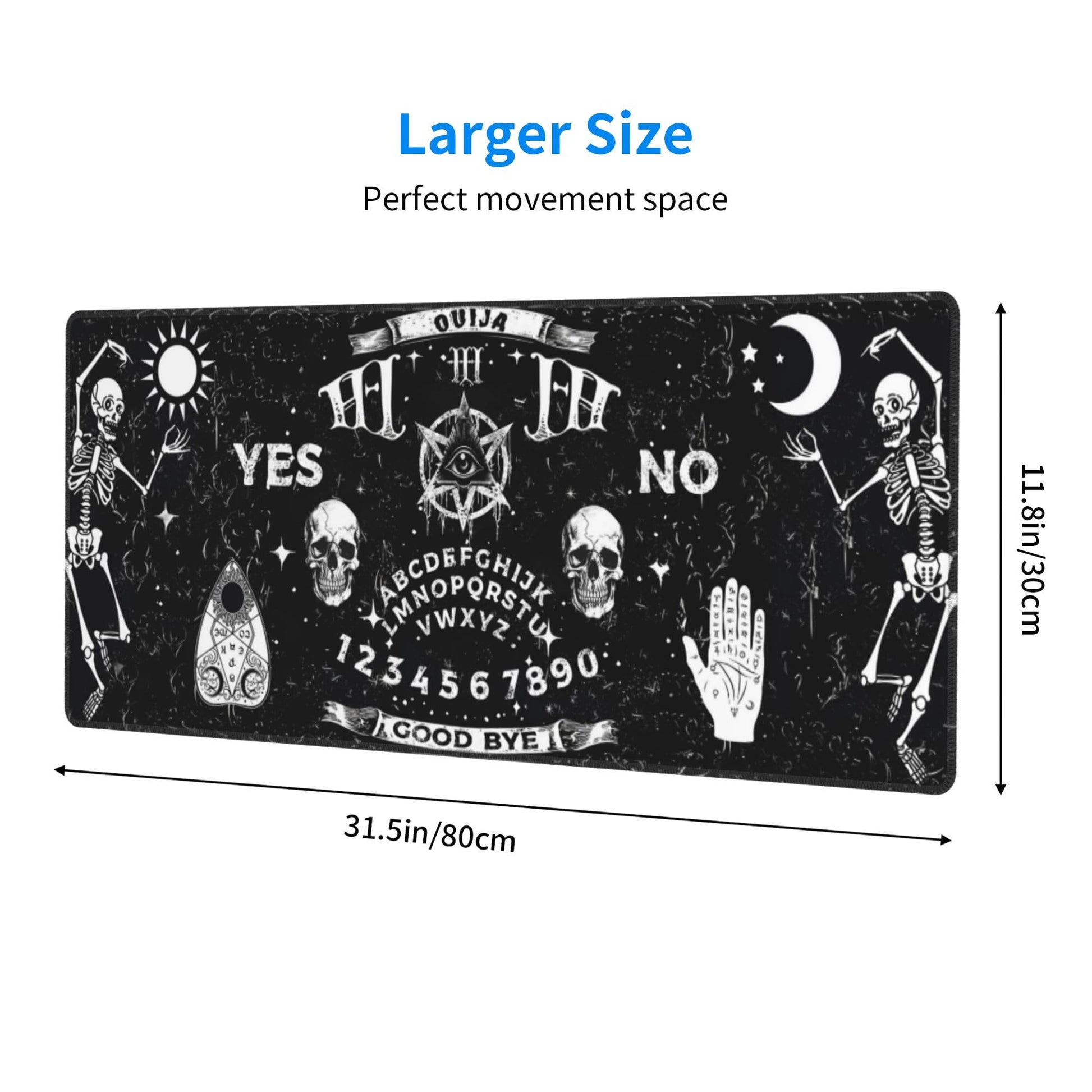 Gothic Skull Mouse Pad Extended Large Gaming Mouse Pad XL Stitched Edges for Gamer Home Office 31.5