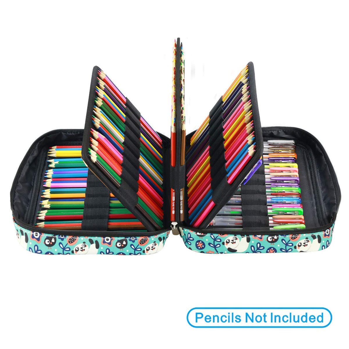 YOUSHARES Colored Pencil Case 220 Slots Pen Case Organizer With Handy Wrap & Zipper, Multilayer
