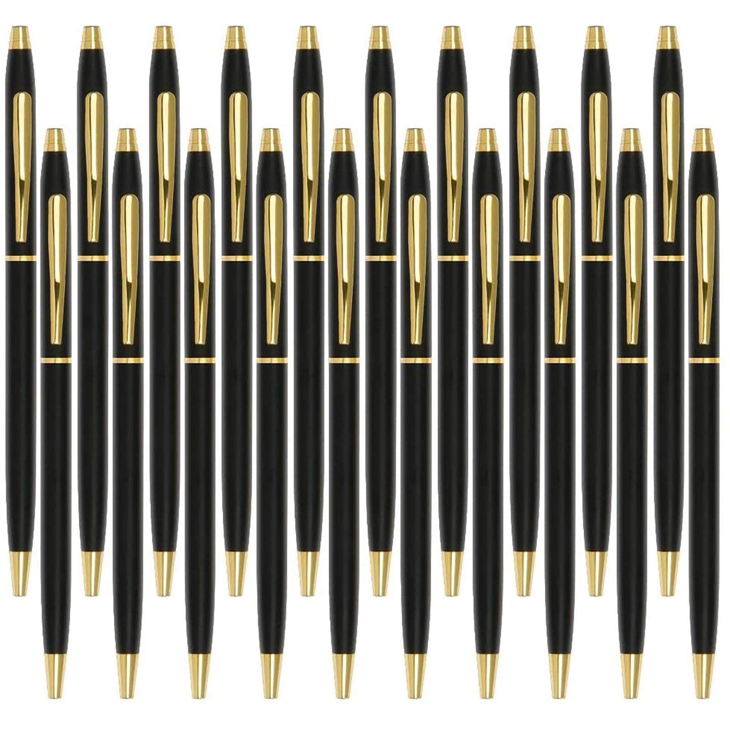 Cambond Slim Ballpoint Pens Bulk - Metal Black Pens Black Ink 1.0 mm