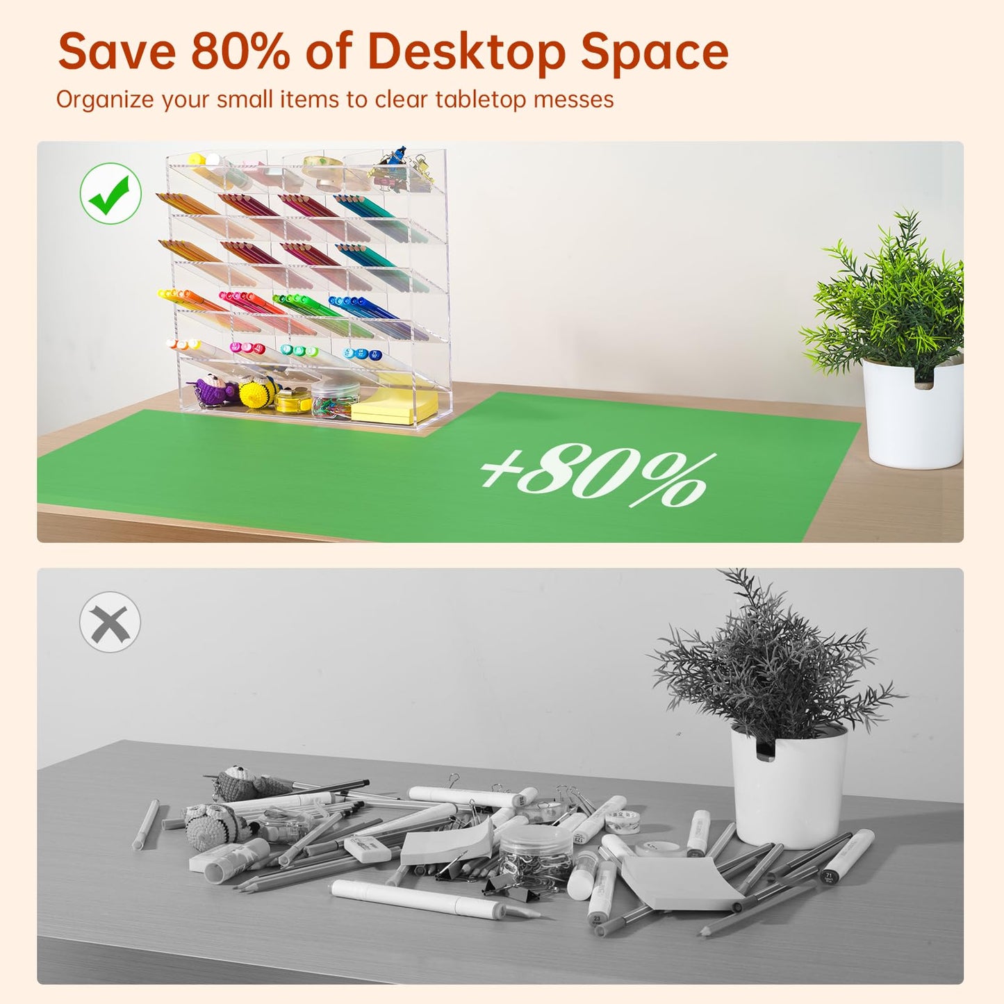 BEYGORM Acrylic Vertical Marker Organizer for 250 Markers, Desk Orgaizer