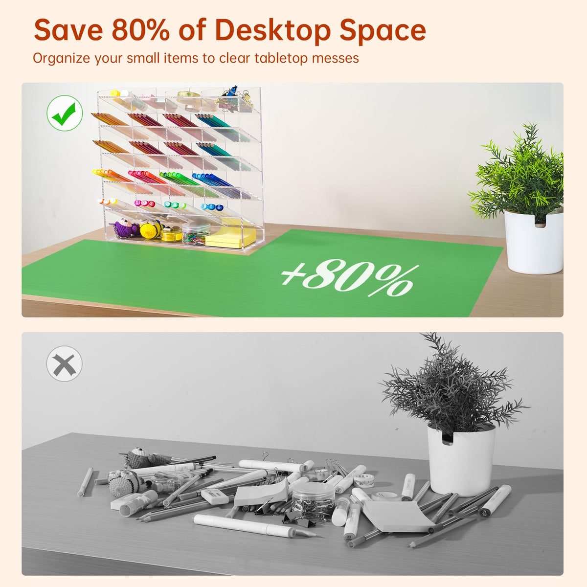 BEYGORM Acrylic Vertical Marker Organizer for 250 Markers, Desk Orgaizer
