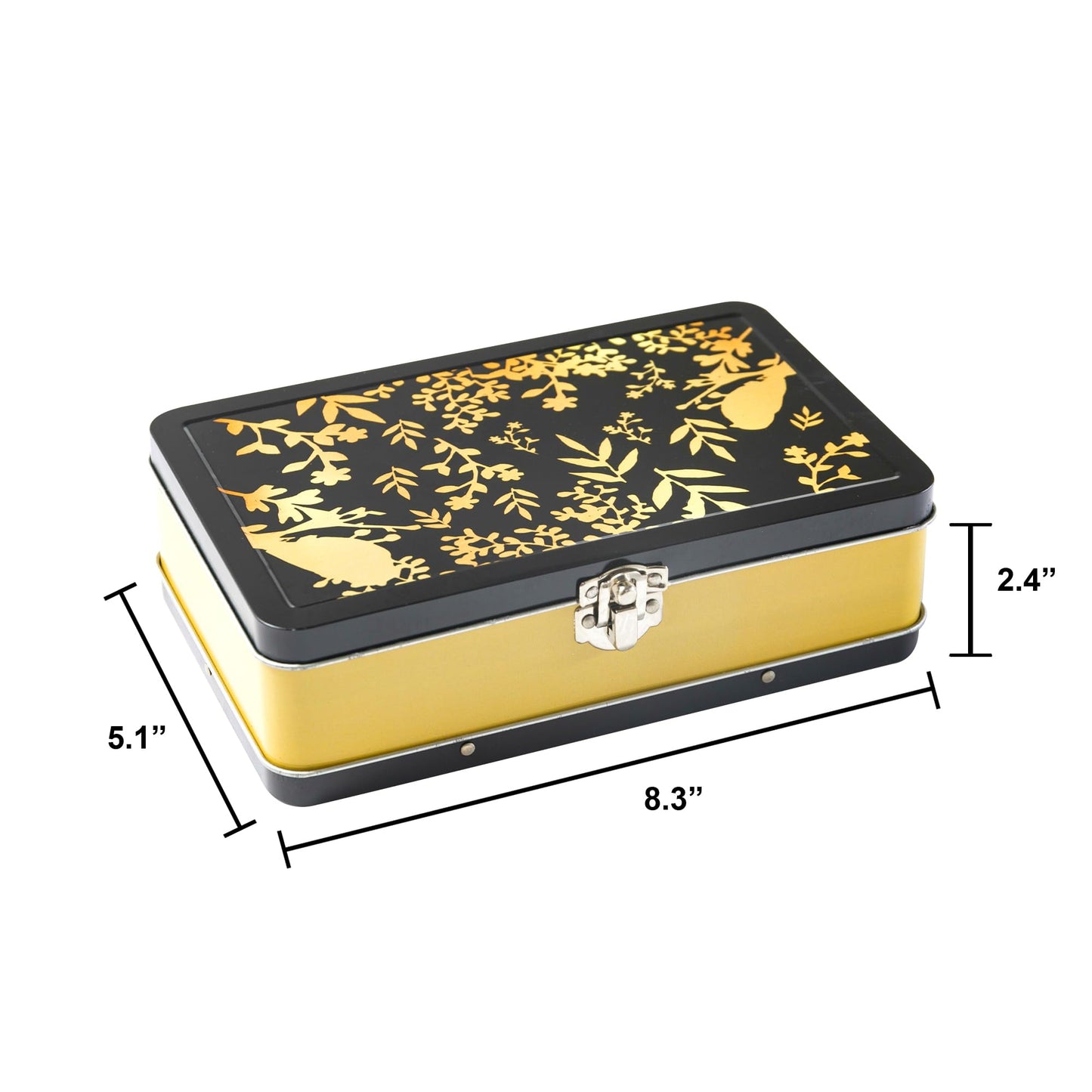 DAHO Metal Storage Box with Hinge for Office, School, Home, Makeup, Arts & Crafts and Accessories