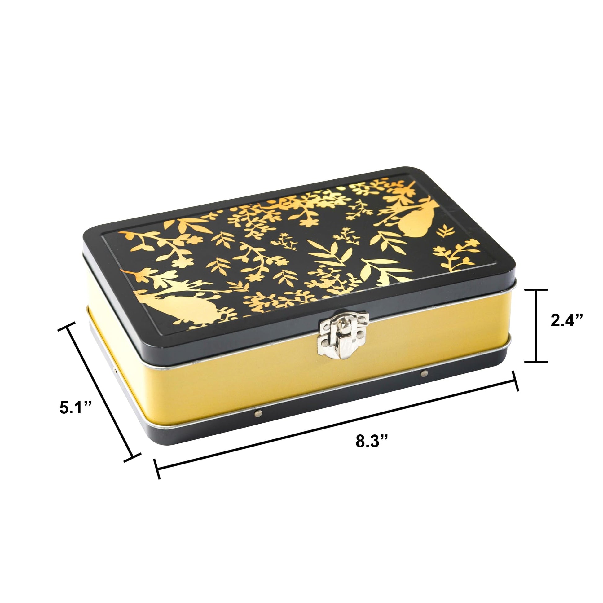 DAHO Metal Storage Box with Hinge for Office, School, Home, Makeup, Arts & Crafts and Accessories