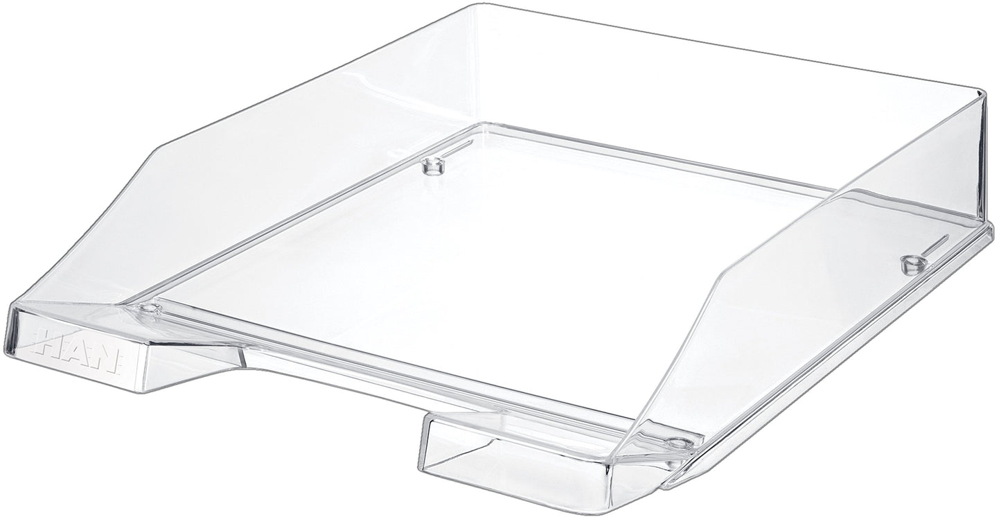 HAN 1026-X-23, Klassik Letter Tray. Modern, Stylish, Transparent and Glossy, Pack of 6, Transparent