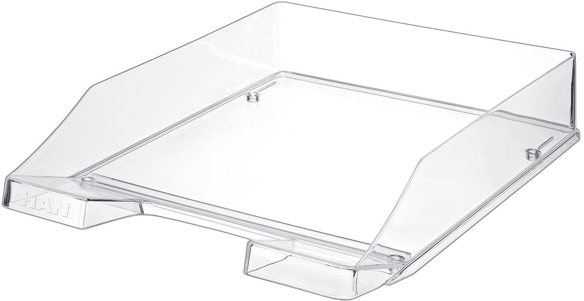 HAN 1026-X-23, Klassik Letter Tray. Modern, Stylish, Transparent and Glossy, Pack of 6, Transparent