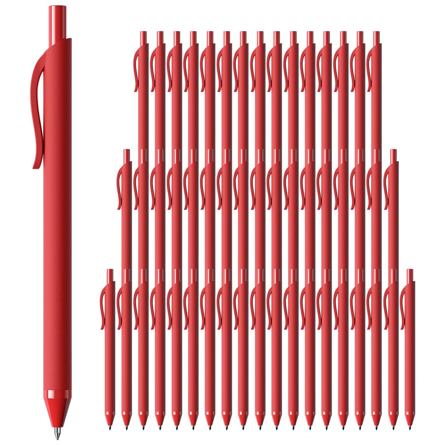 InkSlick Red Ink Pens Bulk 50 Pack 1.0mm Ballpoint Pen for Smooth Writing