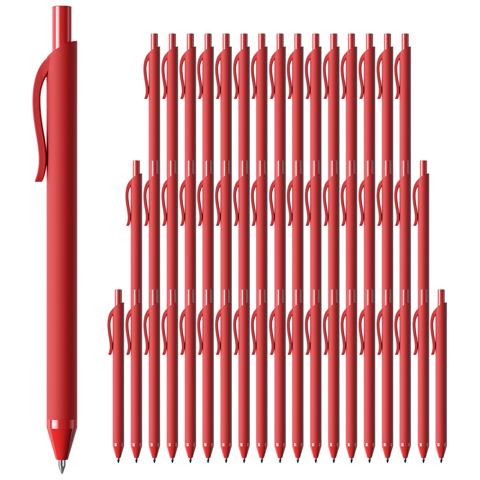 InkSlick Red Ink Pens Bulk 50 Pack 1.0mm Ballpoint Pen for Smooth Writing