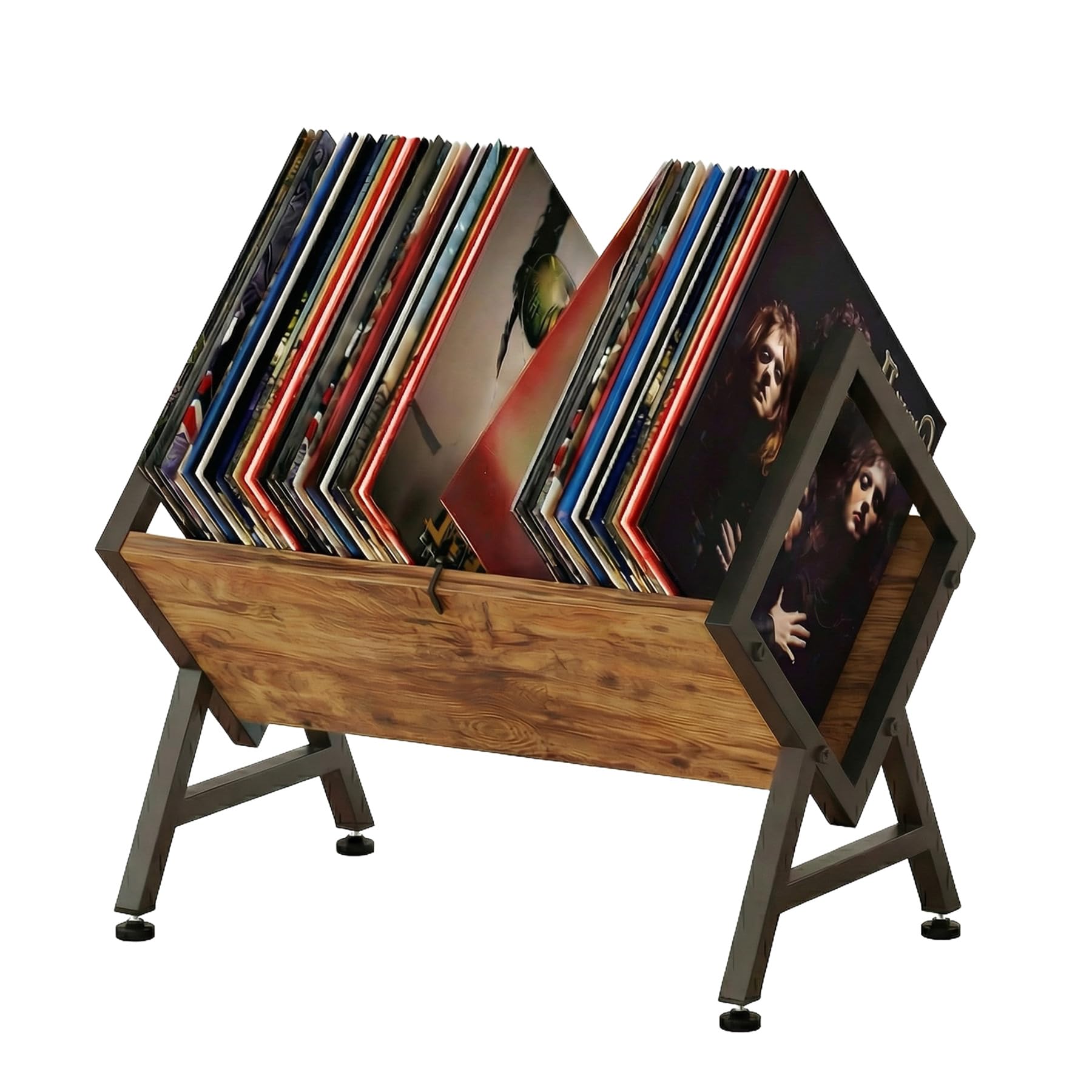 VonDream Vinyl Record Storage Holder, Space-Saving Album Organizer