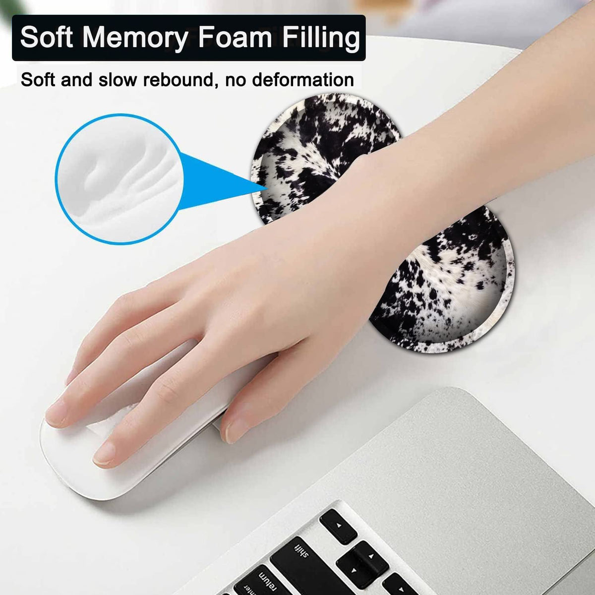 Large Gaming Mouse Pad, 31.5x11.8 in Extended Computer Mouse Mat with Non-Slip PU Base, Ergonomic