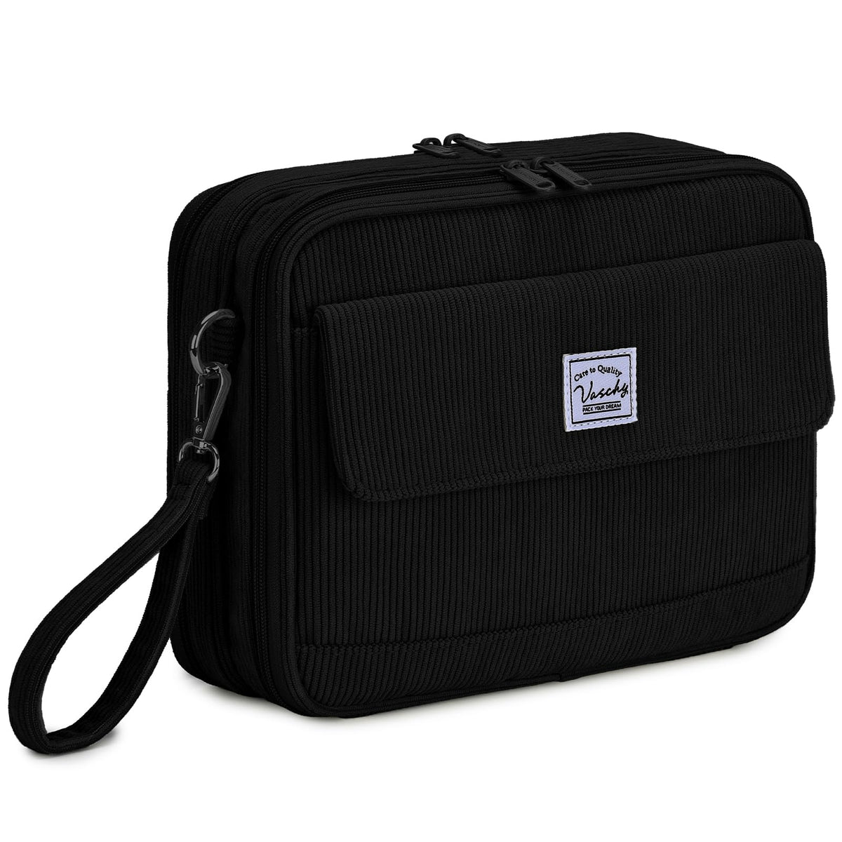 VASCHY Colored Pencil Case, Corduroy Large Pencil Pouch for Art Pens Markers Gel Pens Big Holder