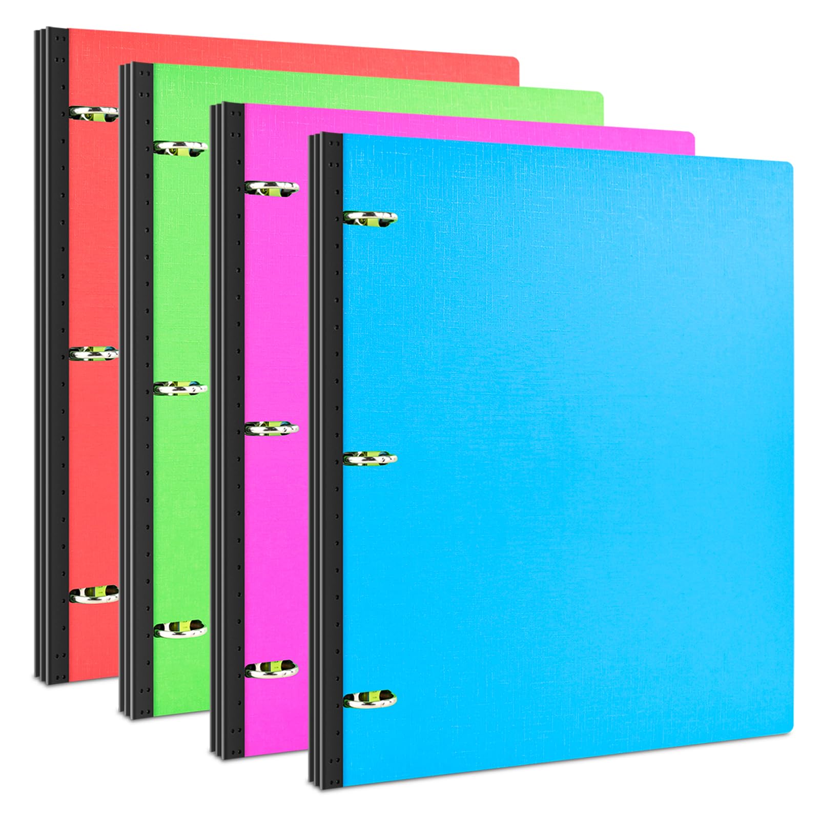 INFUN 1 INCH Telescoping 3 Ring Binder - 4PCS, Portable Plastic Binder with Telescoping Spine ，3