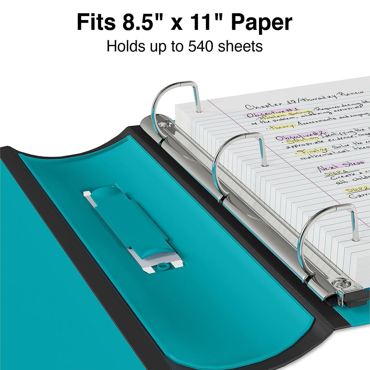 Staples Better 2-Inch D-Ring 3-Ring Binder, Teal, 540 Sheets