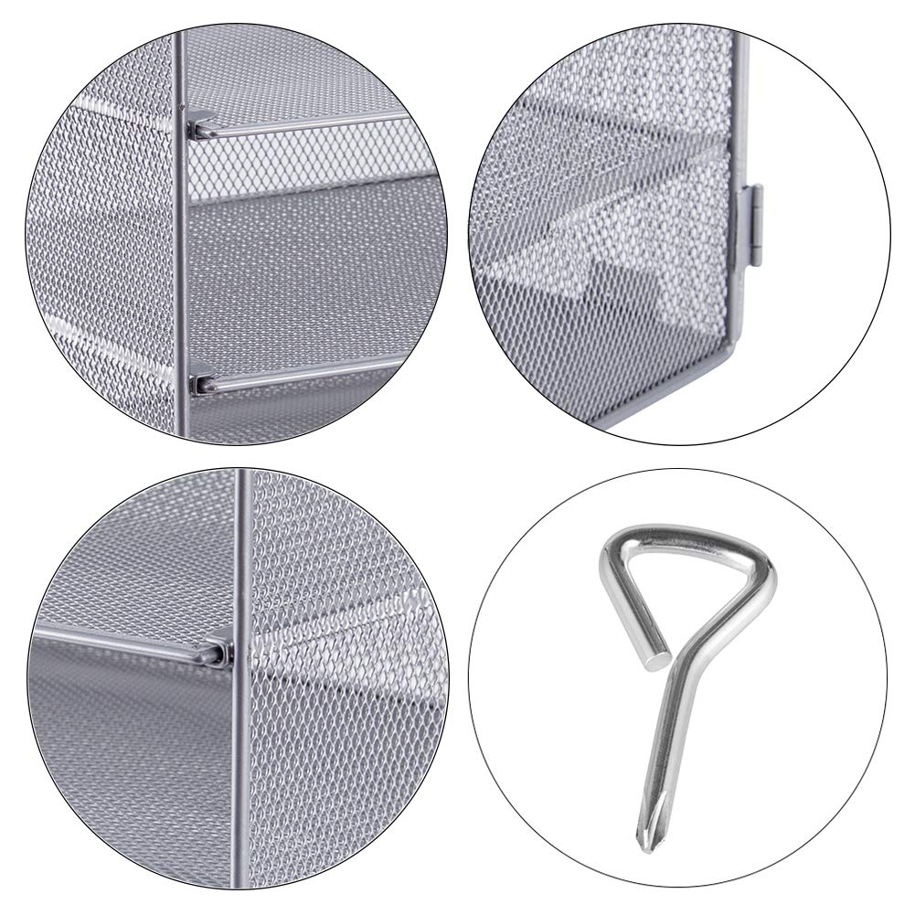 EASEPRES 5 Slot Mesh Desk Organizer Tray, File Paper Letter Folder Holder Desktop Paper Sorter Mail