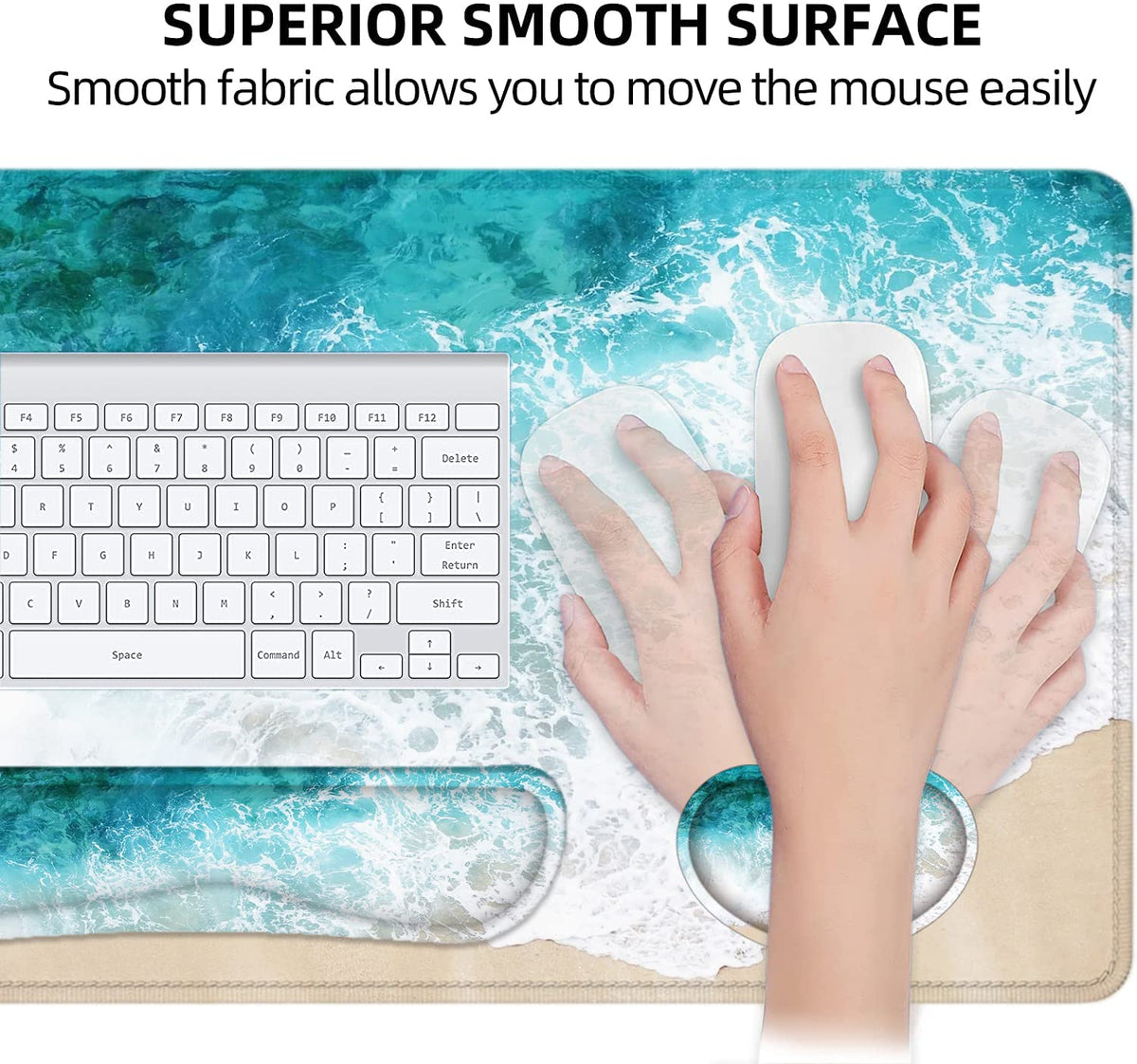 Large Mouse Pad with Wrist Rest, 4-in-1 Wrist Rest for Keyboard and Mouse