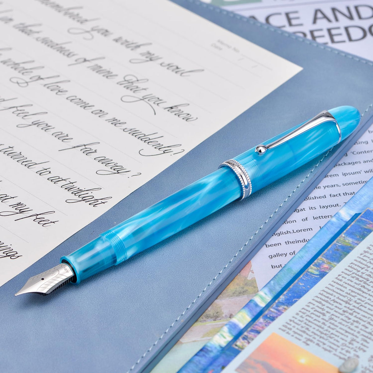 Asvine V800 Fountain Pen – Vacuum Filling System with Large Ink Capacity – Smooth Number 8 Extra