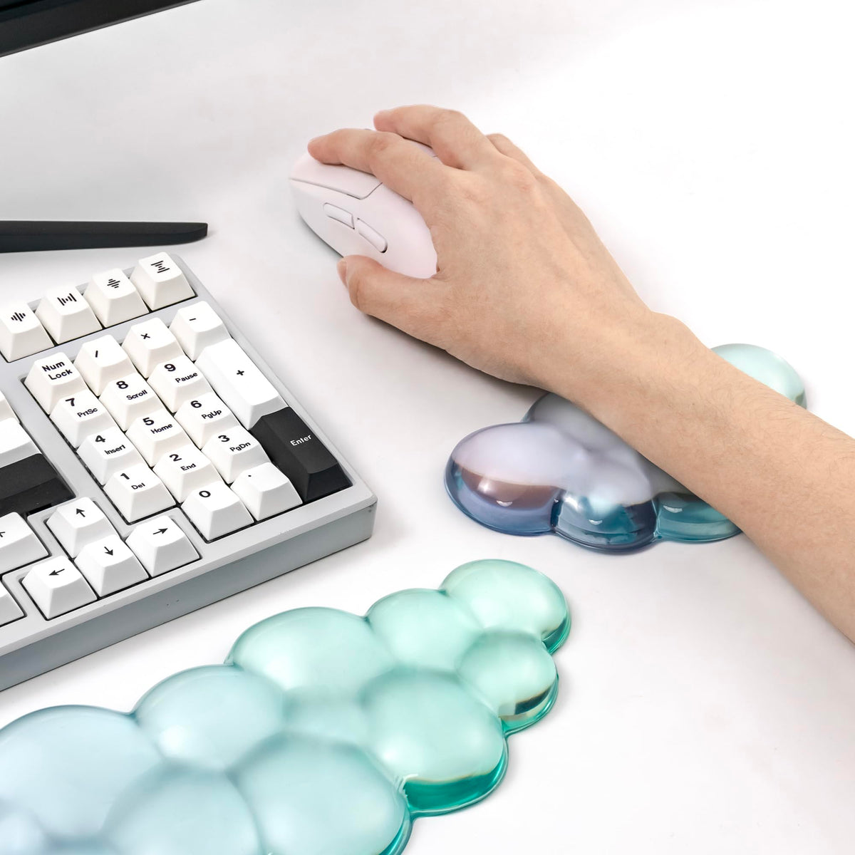 Gel Keyboard and Mouse Wrist Rest Set,Cloud Wrist Pad for Computer Keyboard