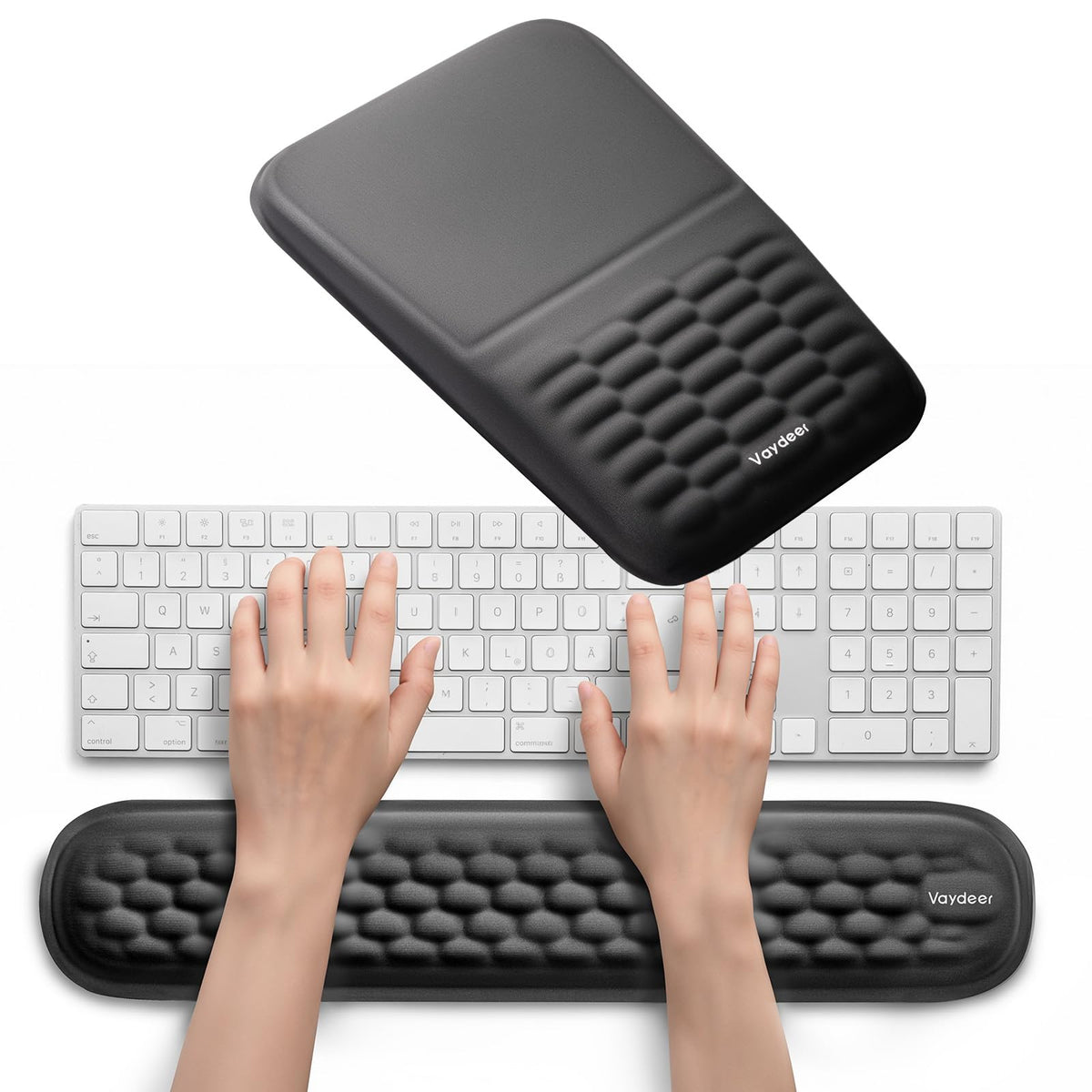 2-in-1 Keyboard & Mouse Wrist Rest Set – Ergonomic Pain-Relief Support, Memory Foam Wrist Cushion