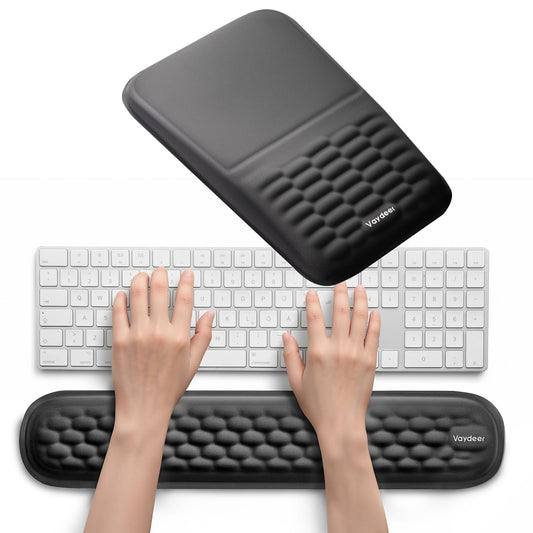 2-in-1 Keyboard & Mouse Wrist Rest Set – Ergonomic Pain-Relief Support, Memory Foam Wrist Cushion
