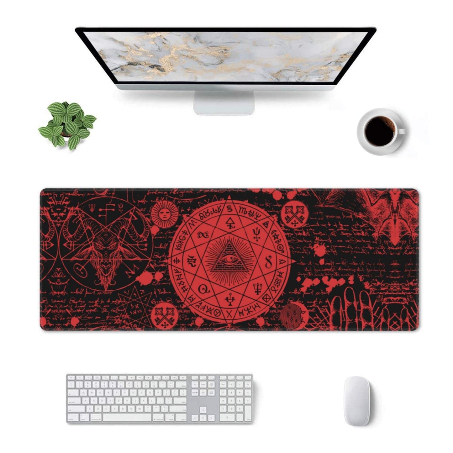 Vintage Mystic Goth Witchy Mouse Pad Extended Large Gaming Mouse Pad XL Oversized Desk Pad Stitched