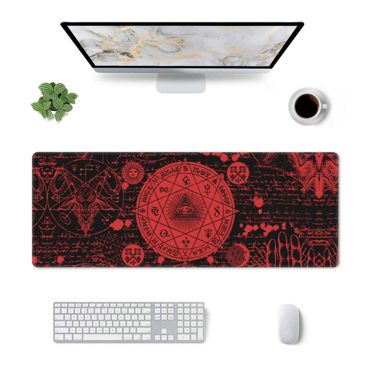 Vintage Mystic Goth Witchy Mouse Pad Extended Large Gaming Mouse Pad XL Oversized Desk Pad Stitched