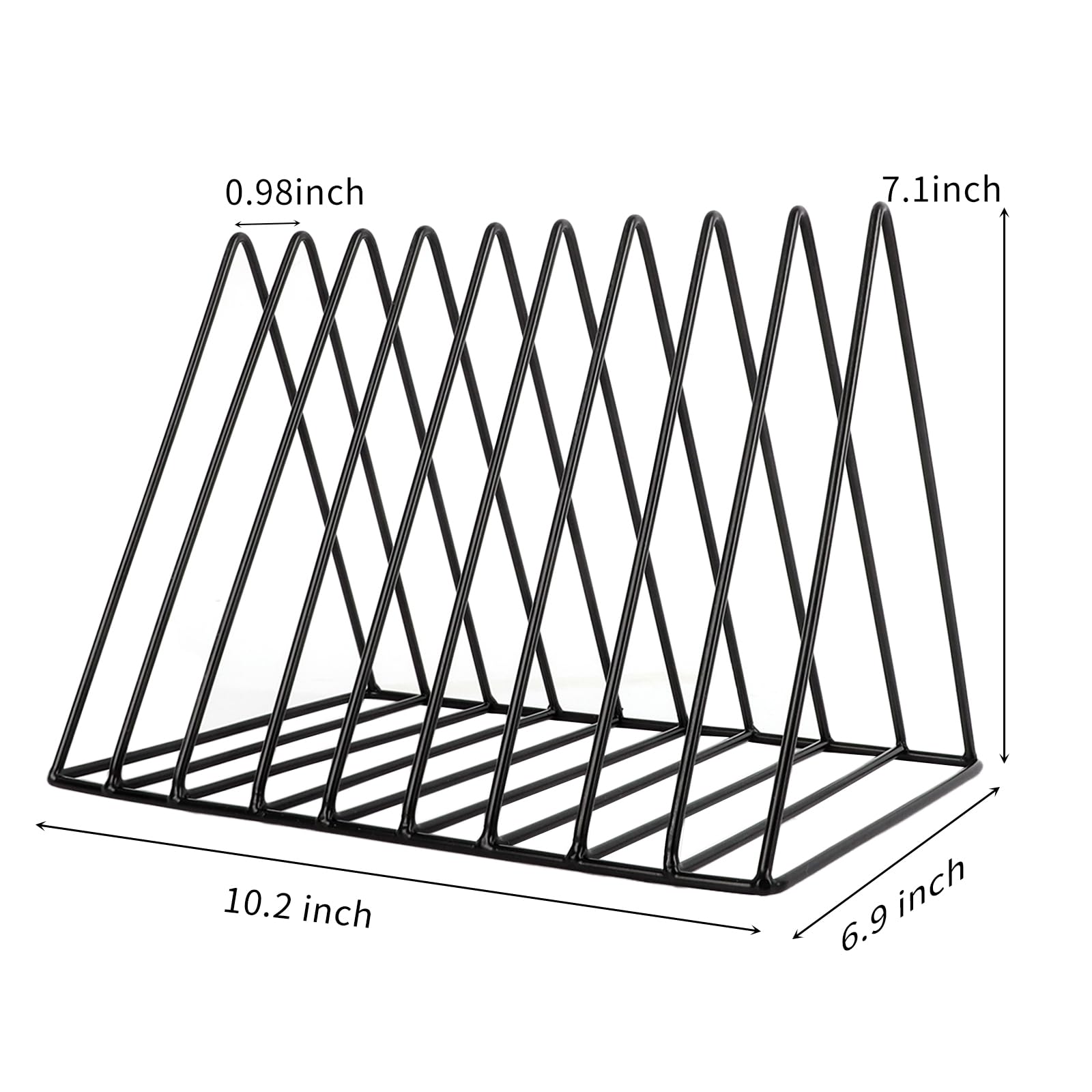 EASEPRES Vinyl Record Holder Storage, 9 Slot Metal Magazine Book Album Display Rack, Stylish