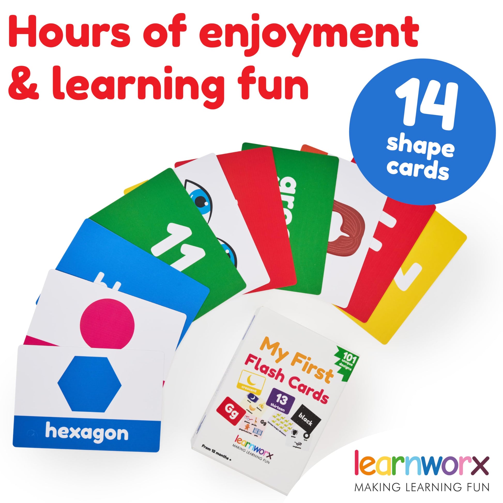 Toddler Learning Flash Cards | Kids Letter Number Alphabet Animal Color Words Flashcards | Large