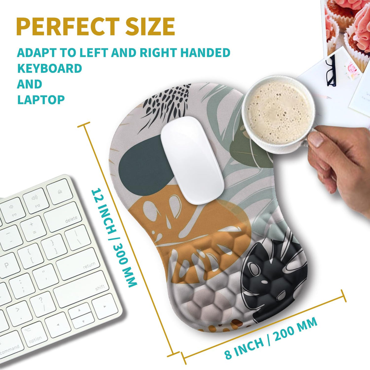 Hokafenle Ergonomic Mouse Pad Wrist Support, Wrist Rest Mousepad for Carpal Tunnel Pain Relief with