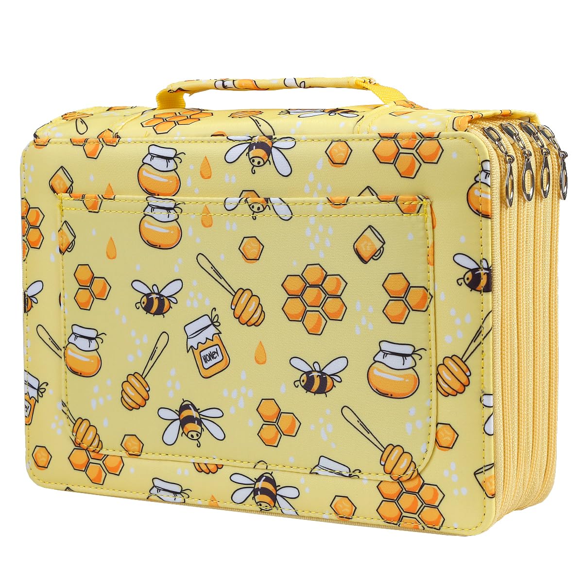 Lbxgap 200 Individual-Slots Pencil Case 4-Layer Zipped Holder w/Handle