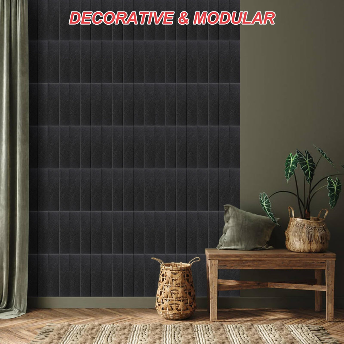 Large Cork Board Alternative 48" X 36" Bulletin Board - 12 Pack Removable Felt Wall Tiles, Cork