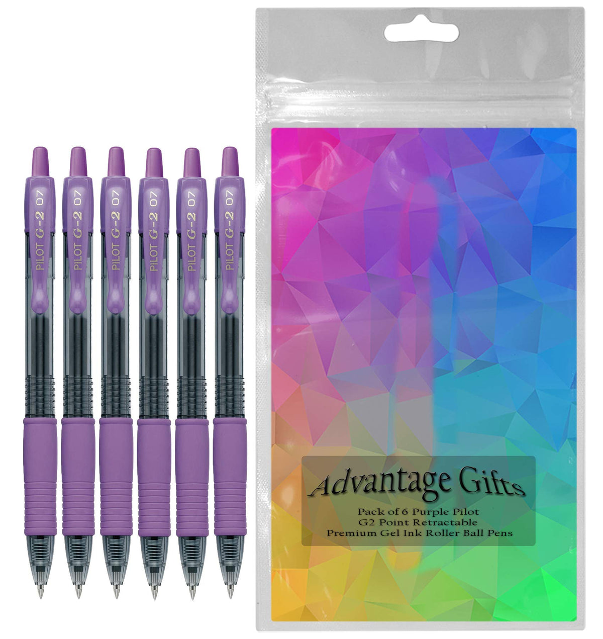Advantage Gifts G2 Retractable Premium Gel Ink Roller Ball Pens Fine Point Fine Point (.7mm) Purple