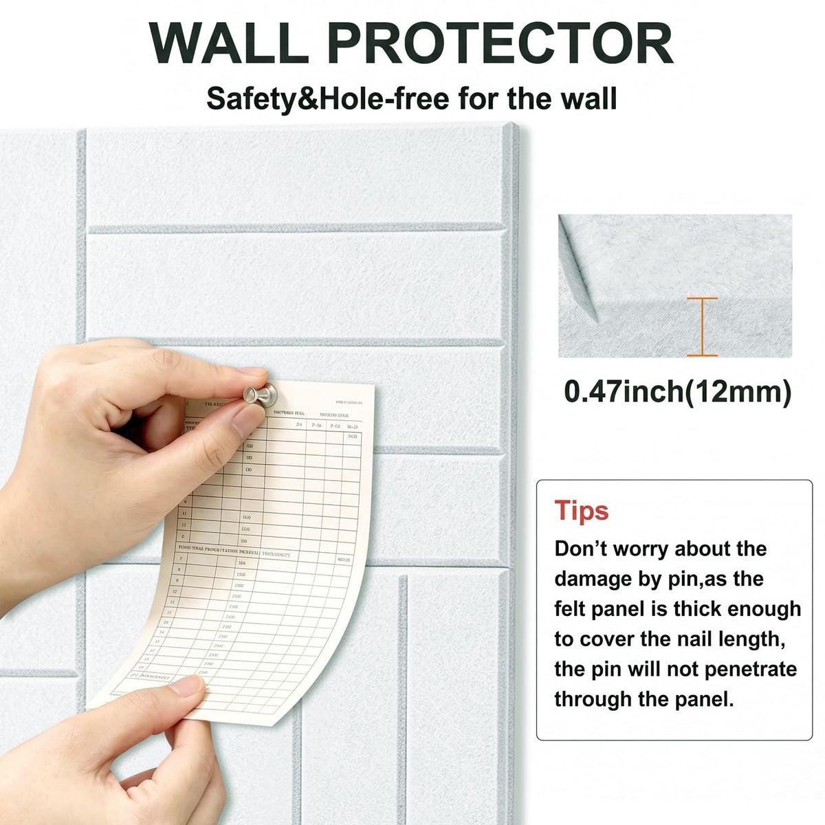 G Gamit 0.47" Thick Felt Wall Tiles 36"x24" Cork Board Alternative 6 Pack 11.81"x11.81"Felt