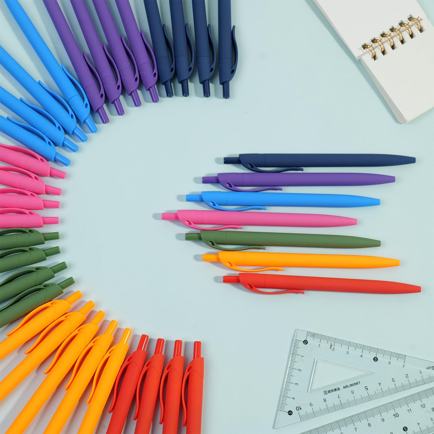 Wiaziert BallPoint Pens, 50 Pack (BLACK Ink),Bulk Pens, Pink Barrel,Click Pens for Office Home and