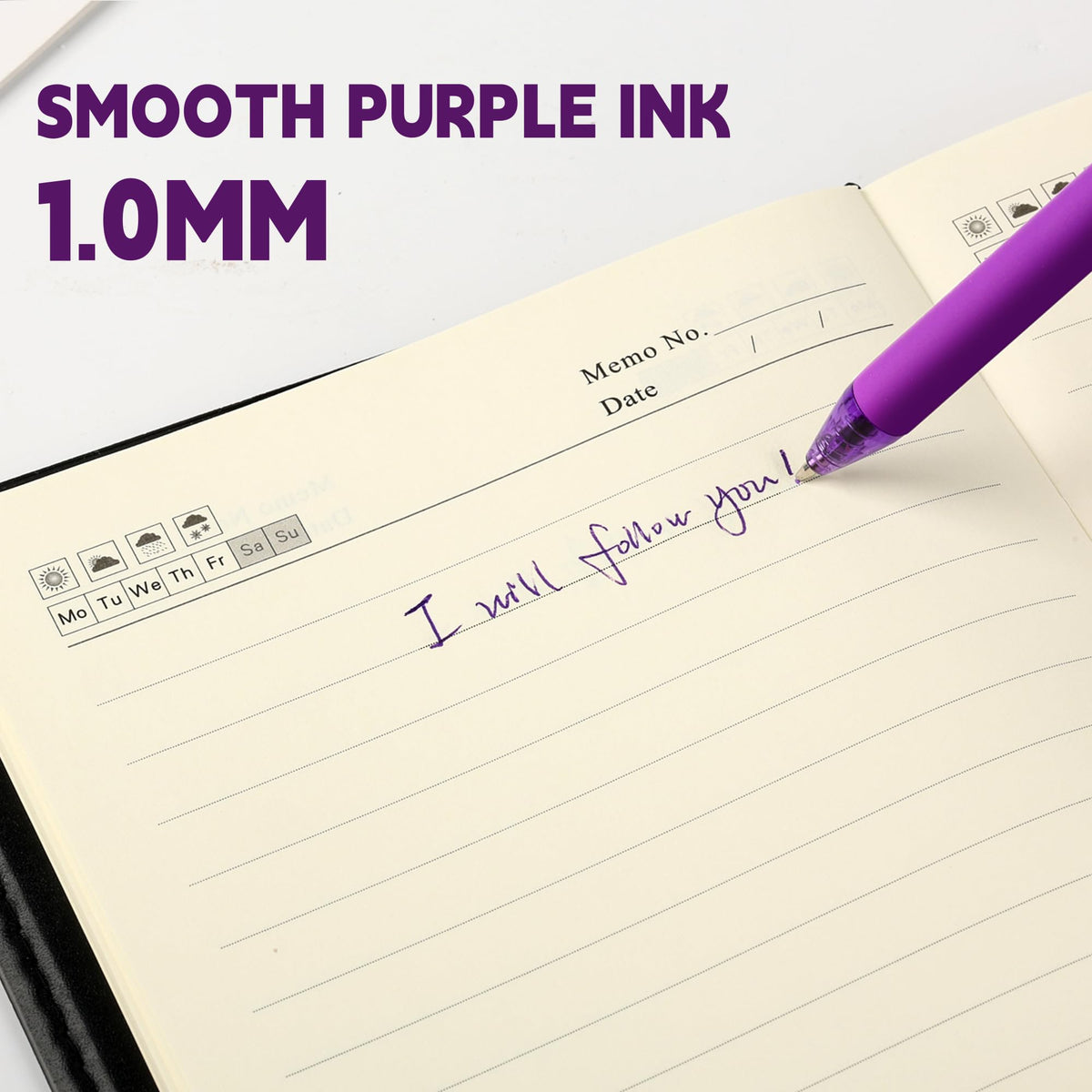 deegtran Pens Bulk, 50 Pack Smooth Purple Ink Ballpoint Pen, Wholesale Retractable Pens, No Bleed