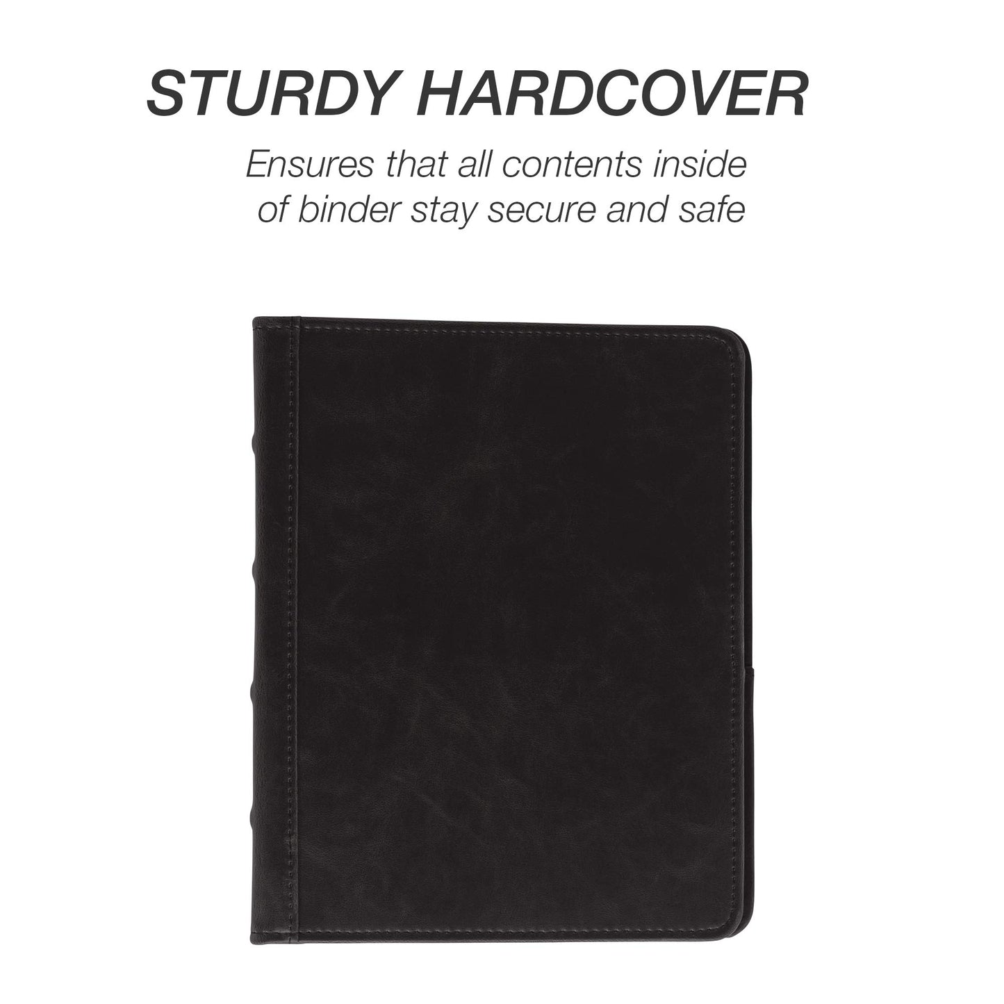 Samsill Vintage Leather Mini 3 Ring Binder 1 Inch Round Ring (Holds 200 Sheets), 5.5 x 8.5 Inch
