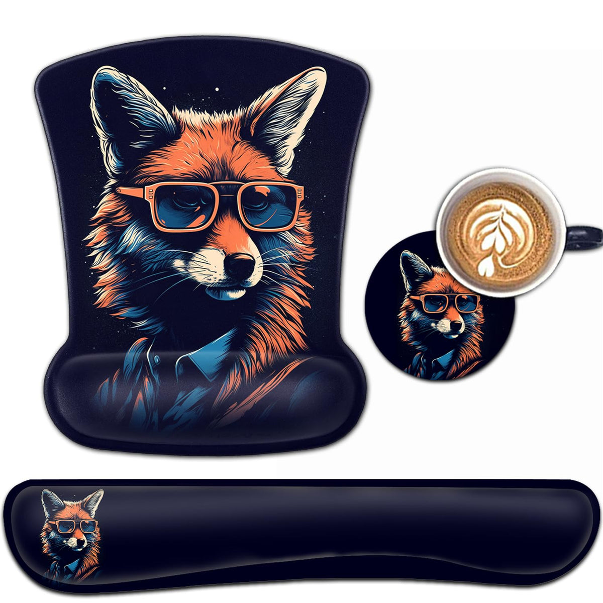 Keyboard Wrist Rest and Mouse Pad Wrist Support Set, Ergonomic Gel Mouse Pad Wrist Rest with