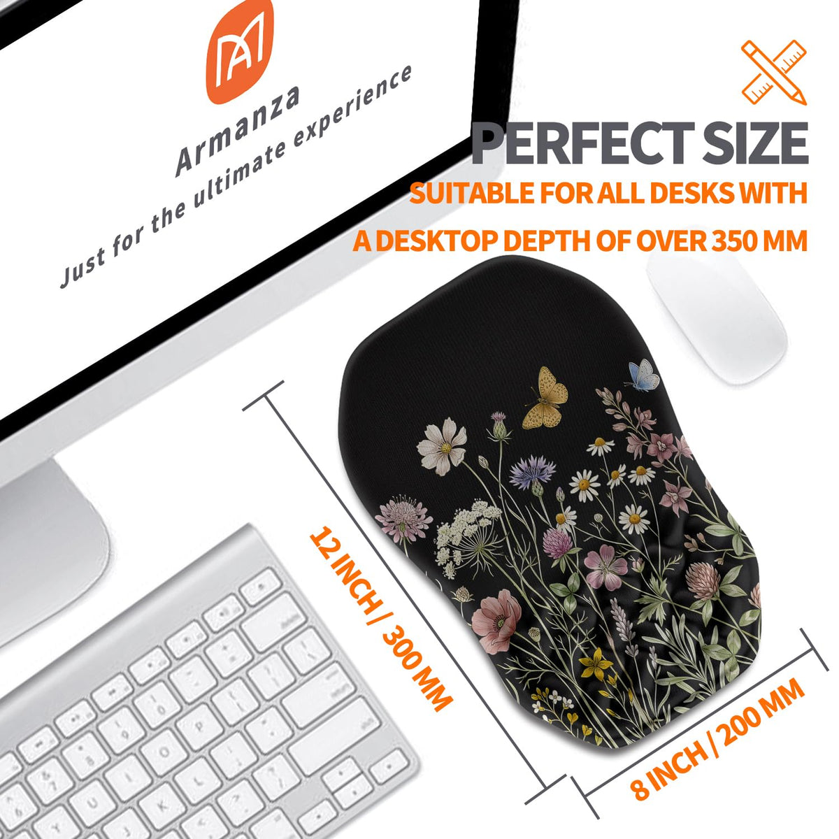 Armanza Ergonomic Slope Mouse Pad Wrist Support, Wrist Rest Mousepad for Carpal Tunnel Pain Relief