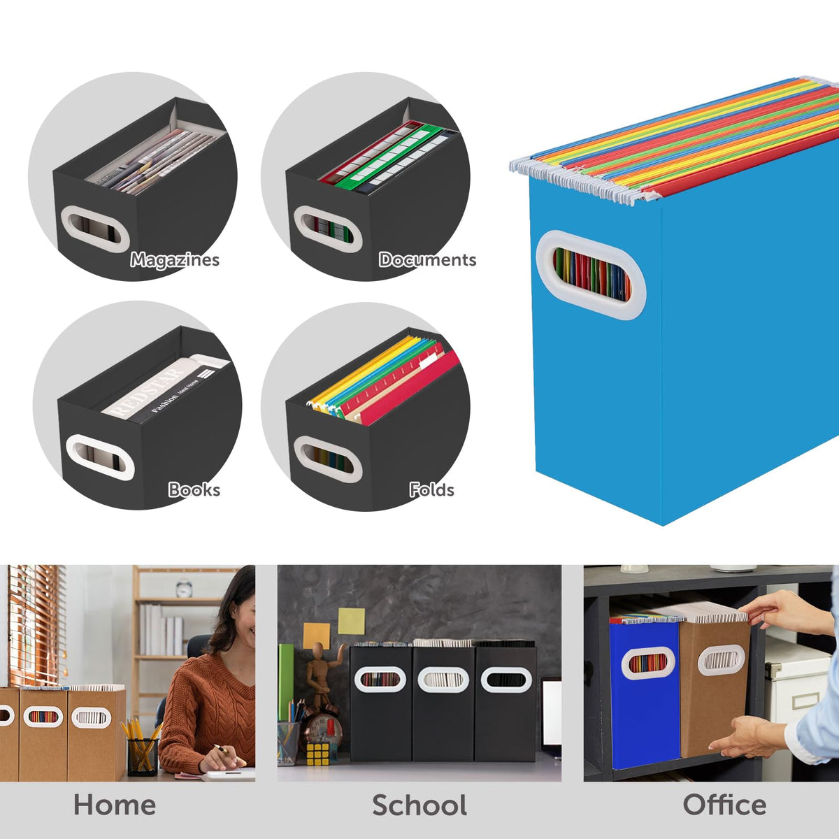 Aosric Hanging File Organizer, Cardboard File Folder Organizer for Letter Size, Desk Documents