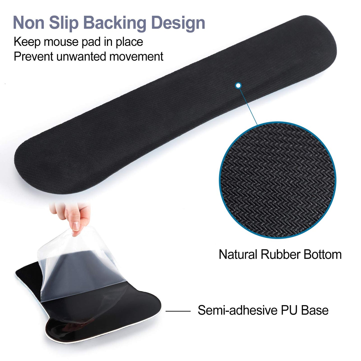 ToLuLu Keyboard Mouse Pad Wrist Rest, Gel Ergonomic Mouse Pads for Computer Laptop Office Home