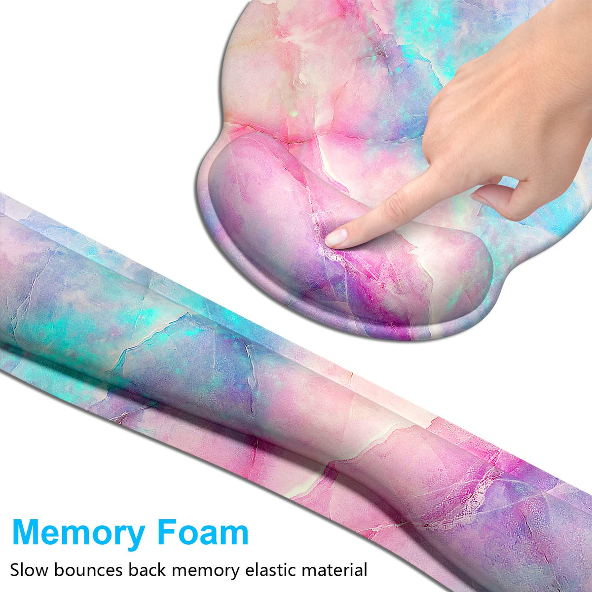 Dapesuom Keyboard Wrist Rest and Mouse Pad with Wrist Support, Cute Memory Foam Cushion for