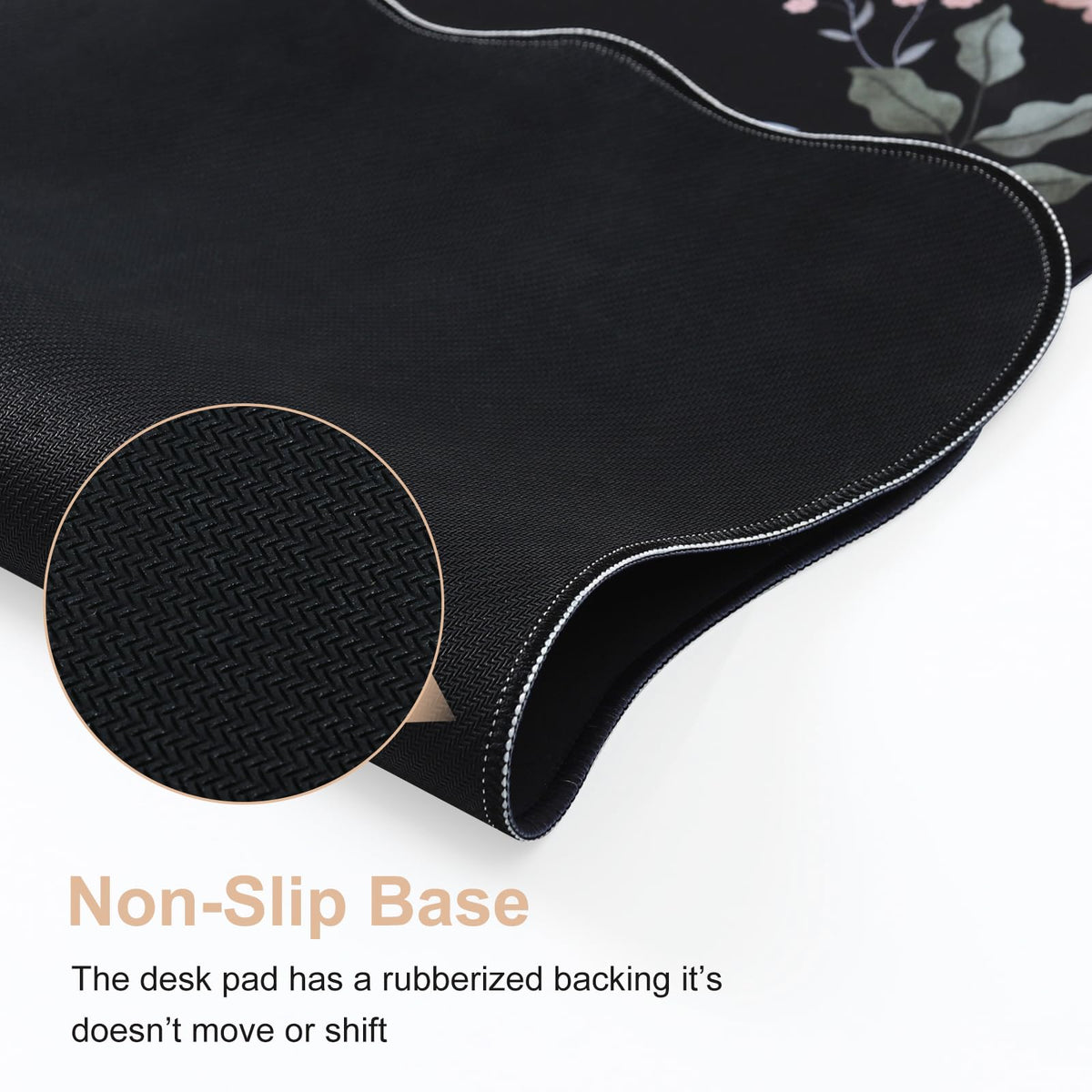 iCasso Desk Matt for Desktop, Black Desk Mat, Cute Desk Pad Mat, XXL Large Mouse Pad for Desk