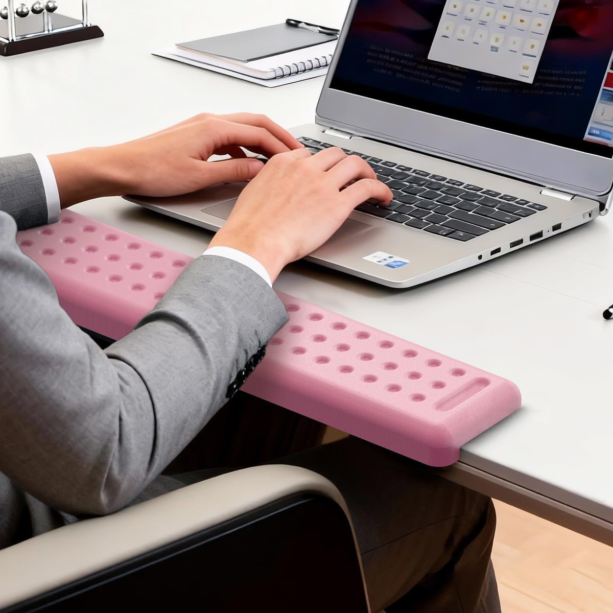 Leolee L-Shaped Desk Long Wrist Rest Elbow 60CM, Light Pink Arm Rest Desk