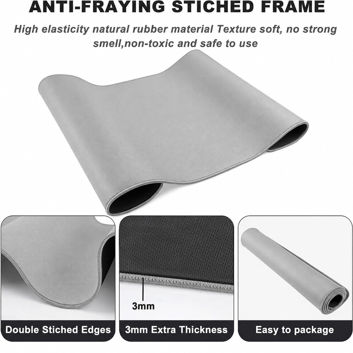 Large Mouse Pad Desk Mat Large Office Desk Pad Gaming Mouse Pad, Gray