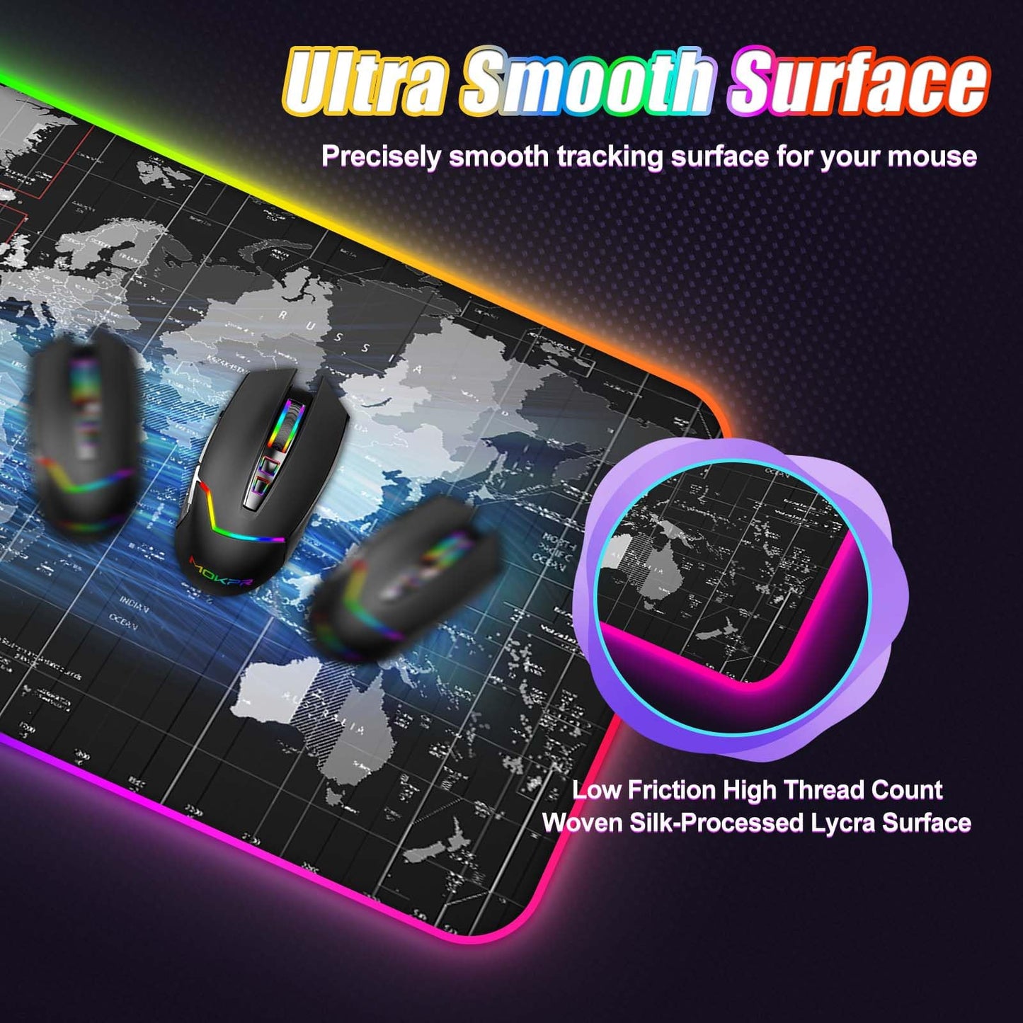 ToLuLu Wireless Charging RGB Gaming Mouse Pad, 15W Mouse Mat w/ 30W Charger
